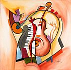 Alfred Gockel Famous Paintings - Music is my life